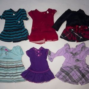 6 doll dresses (fits 18inch dolls)